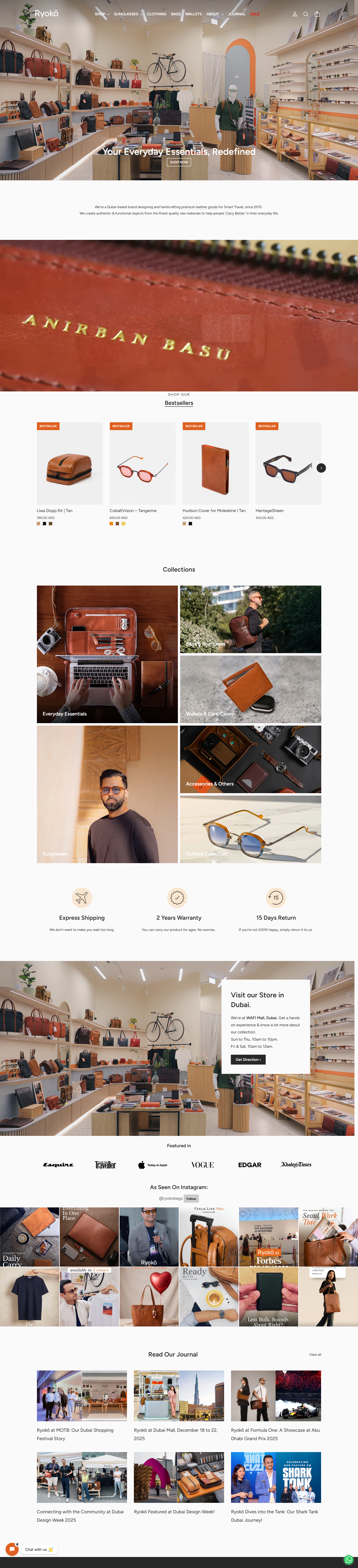 Ryokobags website preview